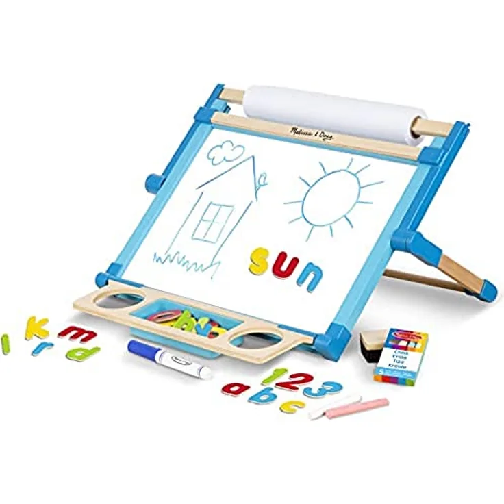 Melissa & Doug Zweiseitige Tischstaffelei mit Zubehör