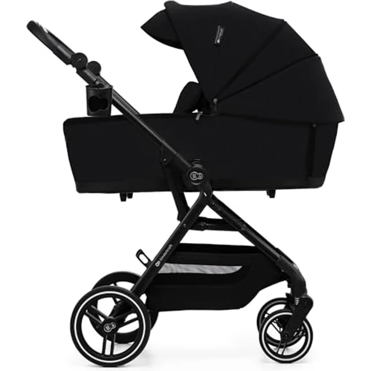 Kinderkraft YOXI 2-in-1 Kinderwagen, Buggy für Neugeborene bis 22 kg, einfach zusammenklappbar, großes, wasserdichtes Verdeck mit UPF50+, undurchdringliche Räder, schwarz, Korb bis 5 kg – Bild 5