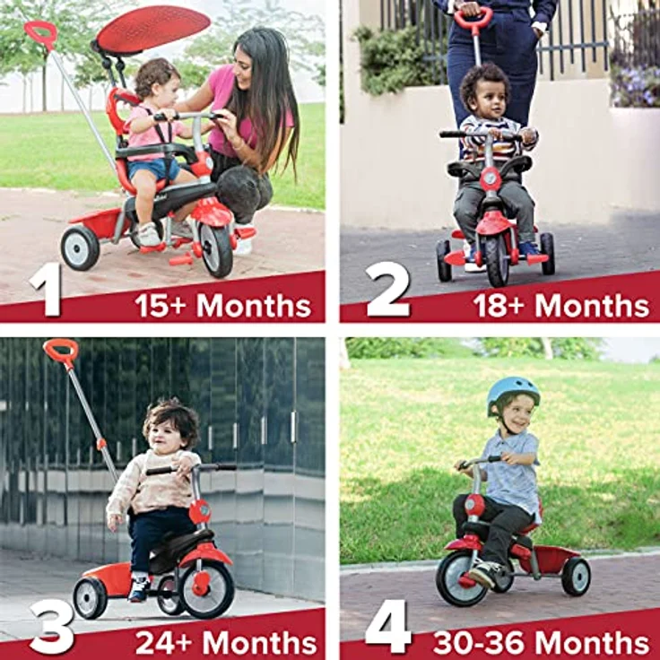 smarTrike® Zoom Dreirad für Kinder rot, Mitwachsfunktion, Touch Steering Technologie – Bild 3