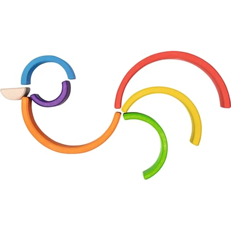 goki Stapelspielzeug Bausteine, Kleiner Regenbogen, aus nachhaltig produziertem Holz, für kreatives Spiel ab 2 Jahren, Made in Europe – Bild 4