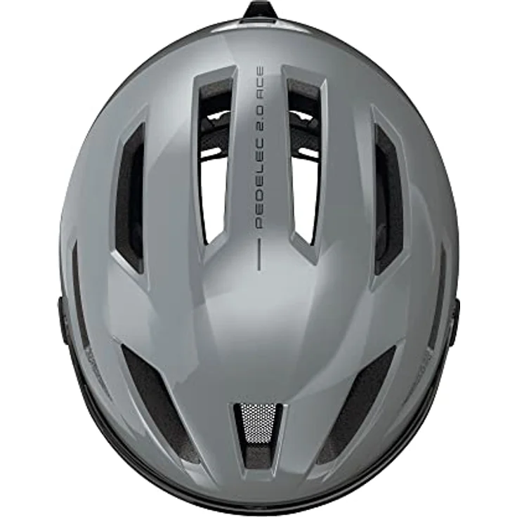 ABUS Stadthelm Pedelec 2.0 ACE - Fahrradhelm mit Rücklicht, Visier, Regenhaube, Ohrenschutz - für Damen und Herren - Grau, Größe S​ – Bild 4