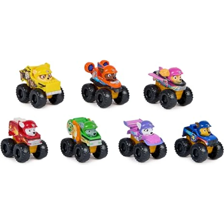 Spin Master Paw Patrol Geschenk Zest Fahrzeuge 6070169, 7 Paw Patrol-Rettungsfahrzeuge inklusive exklusivem Roxi-Rennwagen – Bild 3