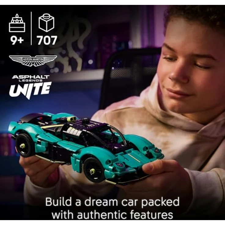 LEGO Technic 42208 Aston Martin Valkyrie Bausatz, detailliertes Modellauto mit beweglichen Flügeltüren und V12-Motor, Mehrfarbig – Bild 3