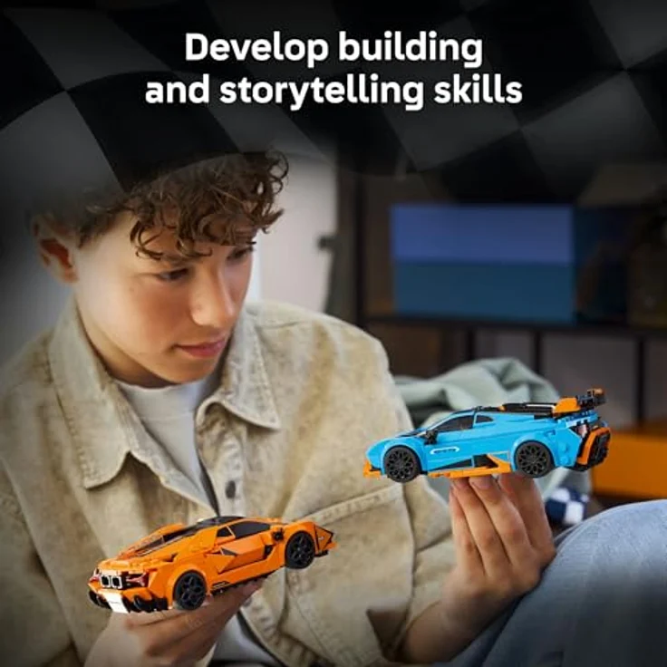 LEGO Speed Champions 77238, Lamborghini Revuelto und Huracán STO, 607-teiliges Set für 10+, detailgetreue Modelle in Miniaturformat – Bild 7