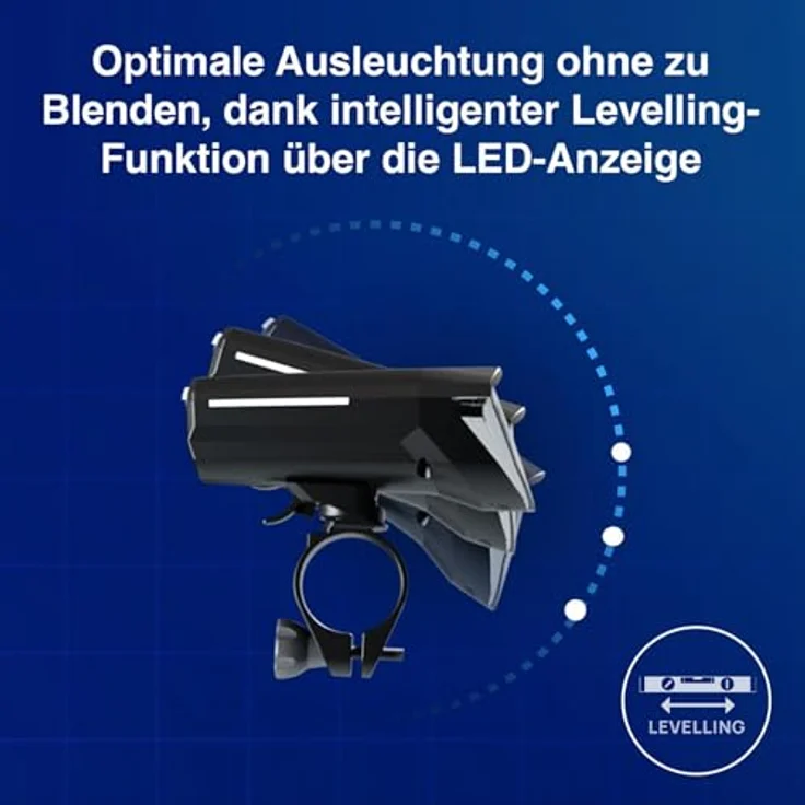 Fischer Fahrrad LED-Akku Beleuchtungs-Set Twin Stop 100 Lux, mit Sensormodus, Leuchtweiteneinstellung, bis zu 8 Stunden Leuchtdauer, schwarz, 1 Stück – Bild 5