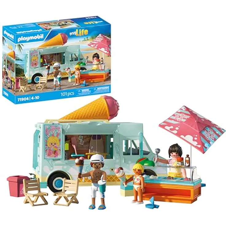 PLAYMOBIL Ice Cream Truck mit Surfshop, Spielzeug-Set für kreatives Spielen, ideal für Kinder ab 3 Jahren