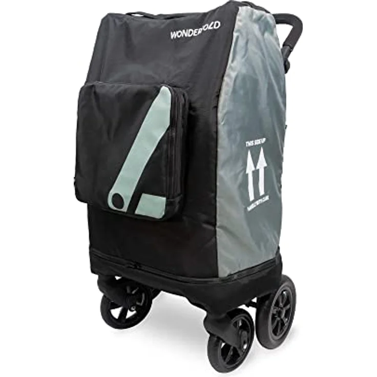 WonderFold Reiseschutz KinderVan W2, Reiseabdeckung mit Aufbewahrungstaschen und Radabdeckung, schwarz – Bild 1
