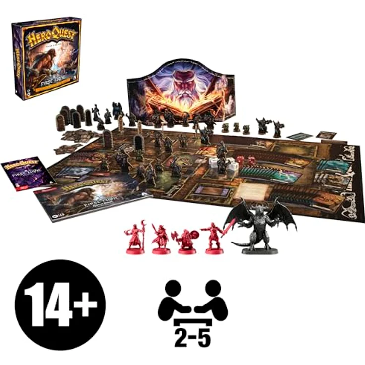 Avalon Hill HeroQuest First Light Game System, Brettspiel mit 10 Quests, 100+ Teilen und 4 Miniaturhelden - Englische Version – Bild 2