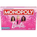 Monopoly Barbie Edition Brettspiel - Deutsche Fassung, 6 pinkfarbene Zinkspielfiguren, Traumhäuser und Traumkarriere-Karten