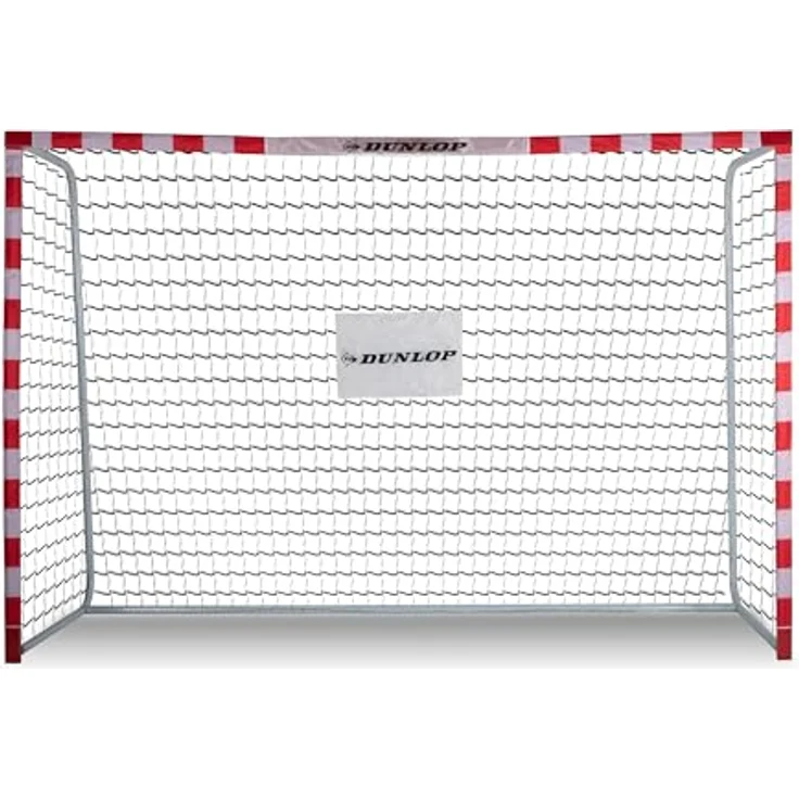 Dunlop Fußballtor 300 x 200 x 110 cm, Metall Fußball Tor für Garten und Innen, Weiß/Rot, geeignet für Kinder und Erwachsene, einfache Montage – Bild 1
