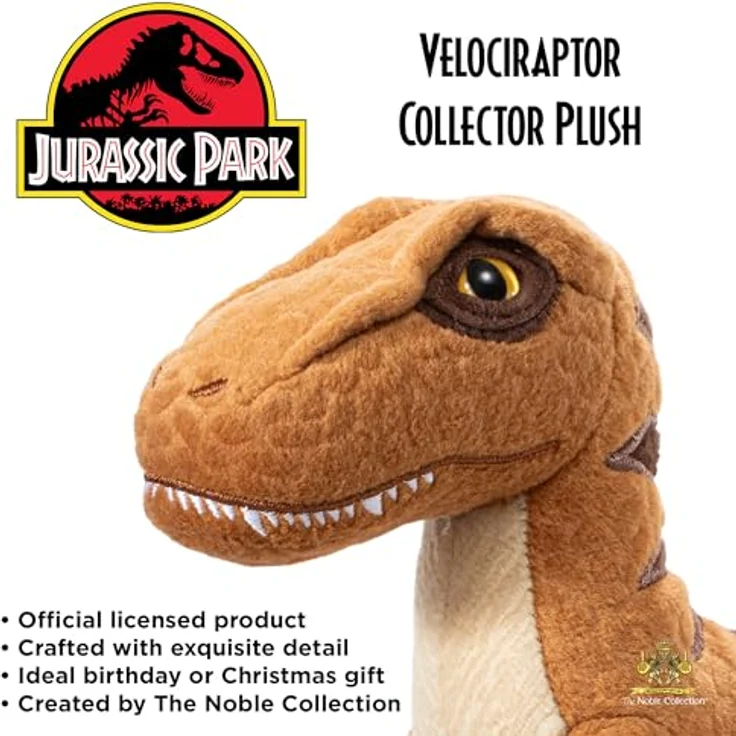 The Noble Collection Jurassic Park Collector Plüsch Velociraptor, Premium-Qualität, 25,4 cm hoch, Sammelstück, mehrere Stile – Bild 3