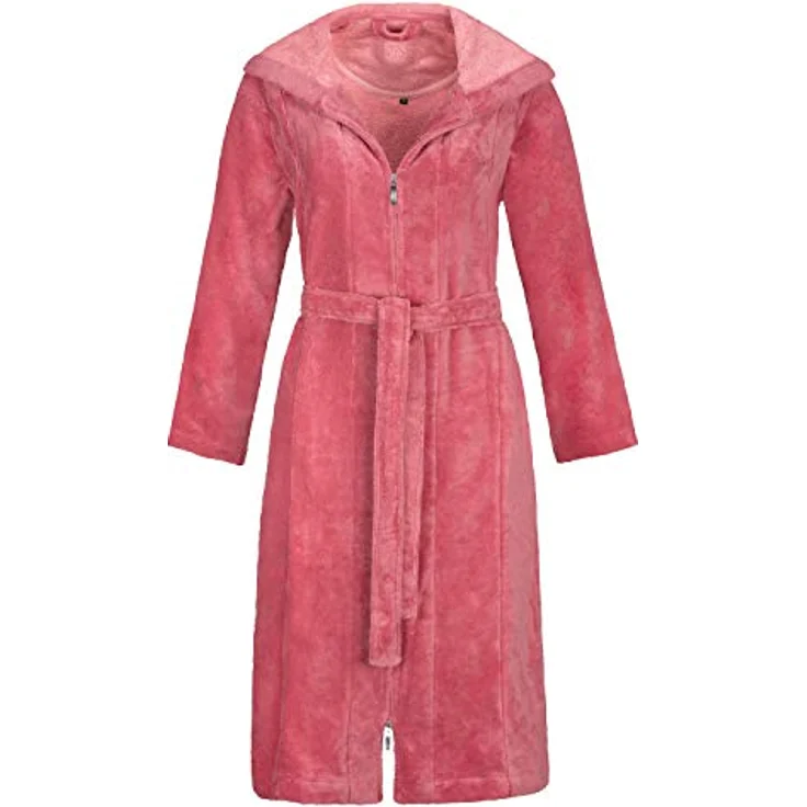 Vossen Damenbademantel Palermo Kurzmantel mit Kapuze Velours, Sommerliche Farbtöne, 45% Polyester, 35% Bambus, 20% Baumwolle – Bild 2