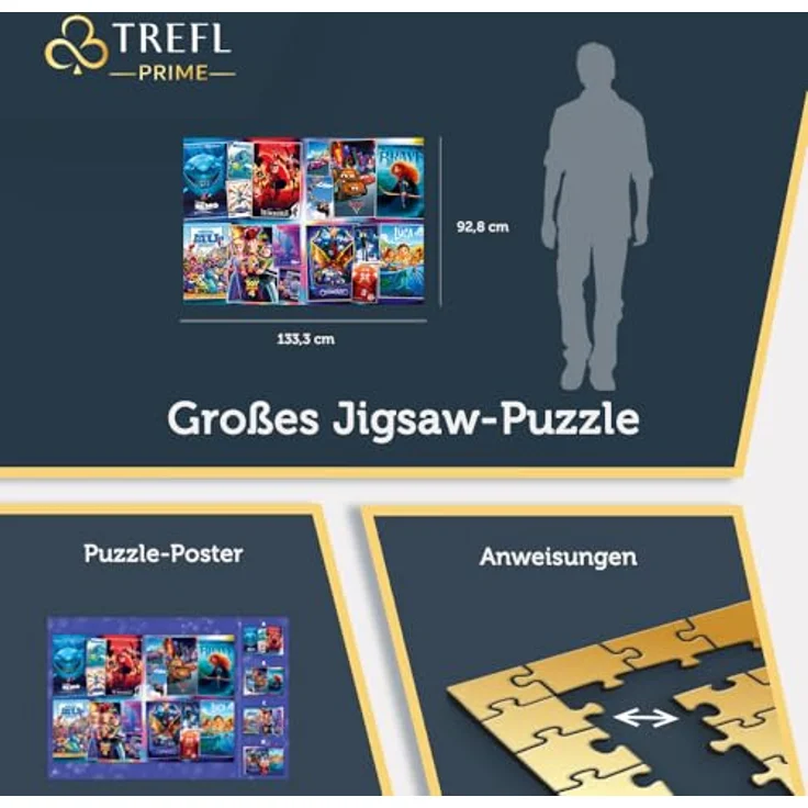 Trefl 81038 Helden der Pixar-Märchen Prime-Puzzle UFT: Disney, Epic Animation Gallery-6000 Elemente, 133,28 x 92,8 cm, Großes Spiel, Dickster Karton, für Erwachsene und Kinder ab 12 Jahren, Mehrfarbig – Bild 4