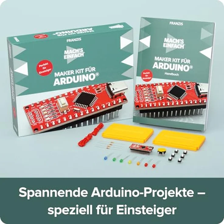 FRANZIS 671936 - Mach`s einfach - Maker Kit für Arduino Perfekt für Einsteiger, Weiß, inklusive Arduino-kompatiblem Nano-Board und mBlock 5 Programmierung – Bild 3