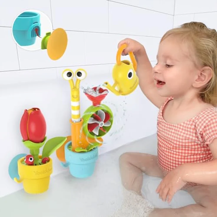 Yookidoo Pour ’N Grow Pop-Up Garden, Baby-Badespielzeug für Kleinkinder 1–3 Jahre, Gartenabenteuer-Set mit formfreier Gießkanne, schnecken- und blumenförmig, für Badewanne und Dusche – Bild 2
