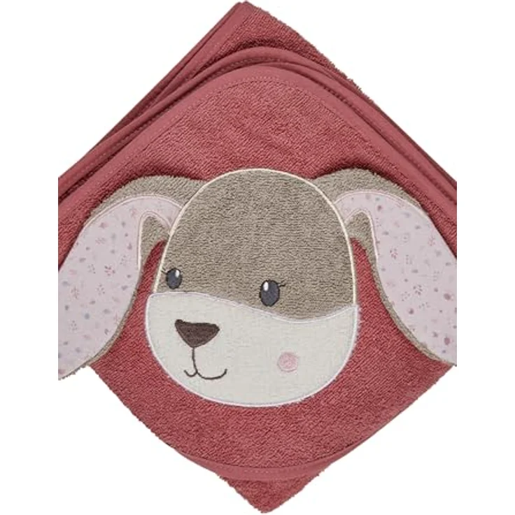 Sterntaler Kapuzenbadetuch Hase Hanni, Babyhandtuch 100% Baumwolle, saugfähig & weich, mit 3D-Ohren, perlrosa, 100 x 100 cm – Bild 4