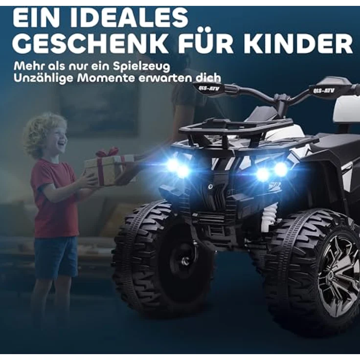 HOMCOM Elektro-Quad Kinderquad mit Scheinwerfer, 12V Motor, USB-Anschluss, geeignet für Kinder von 3-5 Jahren, weiß – Bild 8