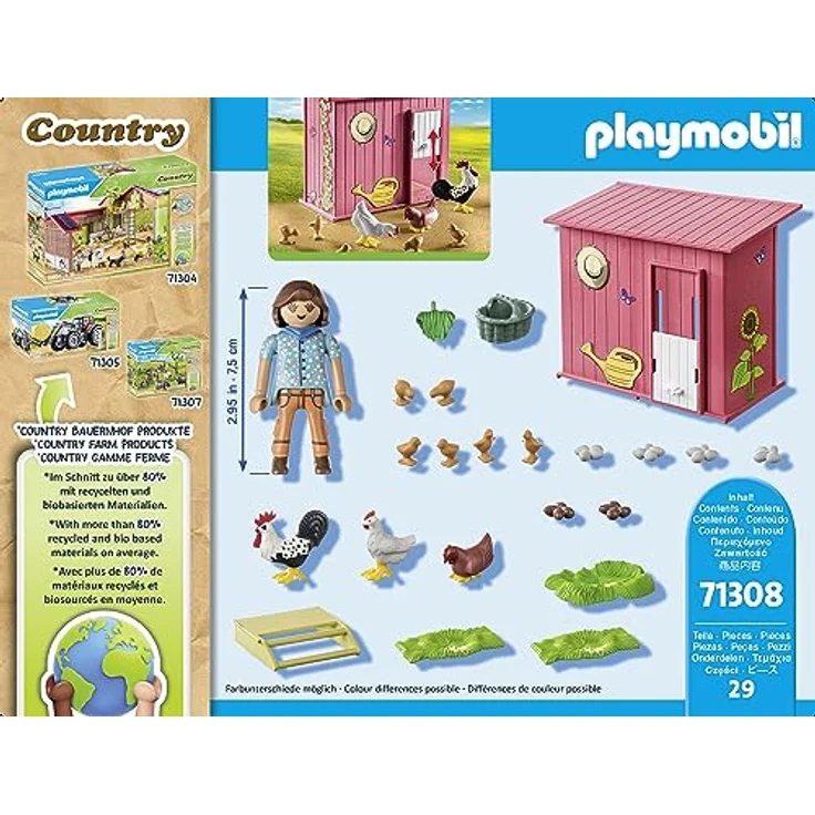 PLAYMOBIL® 71308 - Hühner mit Küken, Spielset für den Bauernhof mit Hühnerhaus und Zubehör – Bild 5
