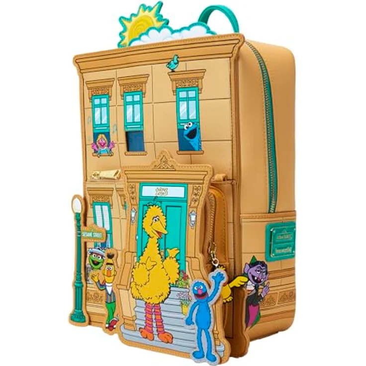 Loungefly Sesamstraße Ecke Rucksack, 30 cm, strapazierfähiges Polyester und PU-Leder, offiziell lizenziertes Produkt für Kinder – Bild 2