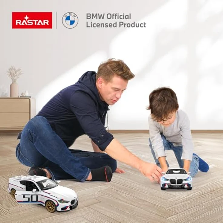 RASTAR BMW 3.0 CSL RC Auto, 1/14 Ferngesteuertes Spielzeugauto mit 4-Rad-Stoßdämpfern, 2,4 GHz, für Kinder – Bild 2