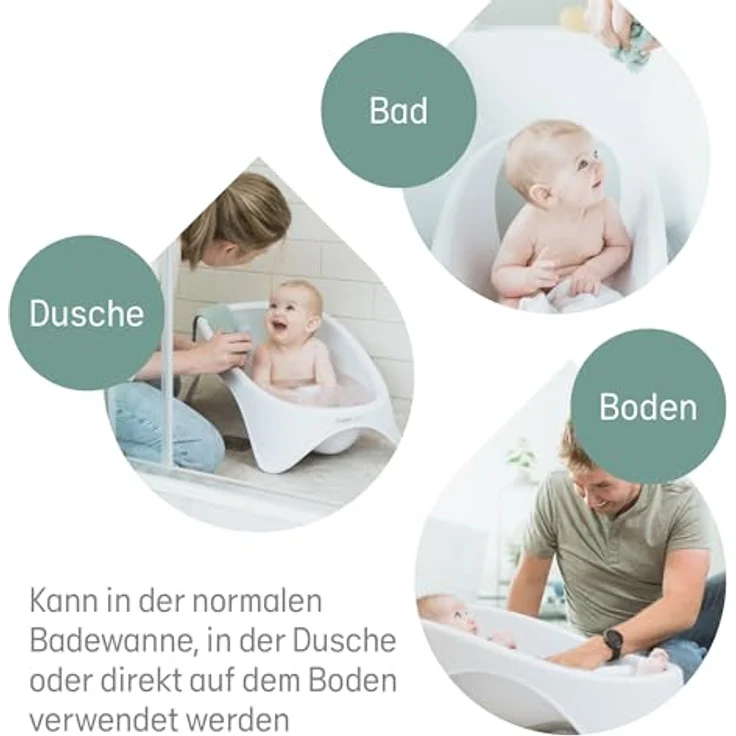 Angelcare Badewanne 2-in-1, Babybadewanne für 0-12 Monate, hygienisch und sparsam, soft-grey – Bild 5