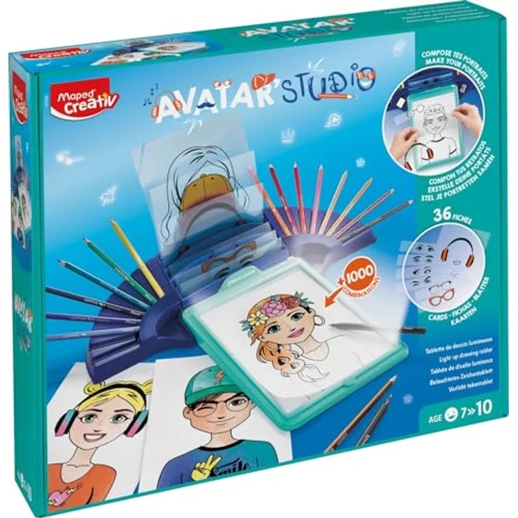 Maped Creativ Zeichenprojektor Avatar Studio, Malvorlagenprojektor in Blau/Türkis
