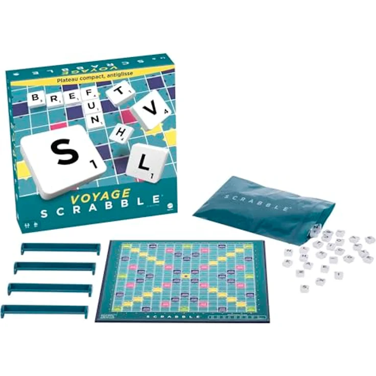 Mattel Games Scrabble Voyage, kompaktes Reise-Brettspiel mit Zubehör – Bild 2