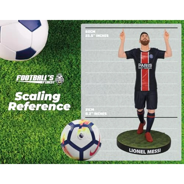 SoccerStarz Football's Finest - Lionel Messi Statue, 1:3 Sammelfigur in PSG Heimtrikot, 60 cm, limitierte Auflage – Bild 3