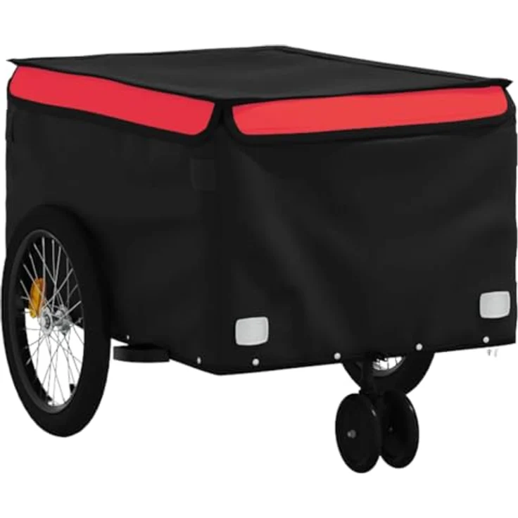 vidaXL Fahrradkinderanhänger, Eisen, Schwarz und Rot, max. 30 kg belastbar – Bild 5