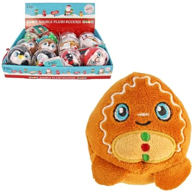 BEMIRO 12 Stück Weihnachten Kuscheltier in Kugel - im Display – Bild 1