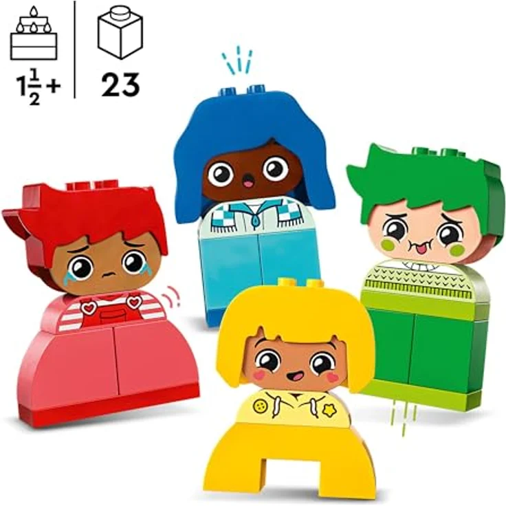 LEGO DUPLO Große Gefühle, Stapelspiel zum Bauen mit 23 bunten Bausteinen und 4 Figuren, Motorik-Spielzeug zur Förderung der sozialen und emotionalen Entwicklung von Kleinkindern ab 18 Monaten 10415 – Bild 2