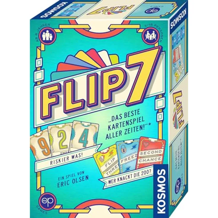 Kosmos Flip 7 Kartenspiel, aufregendes Sammelspiel für 2-6 Spieler