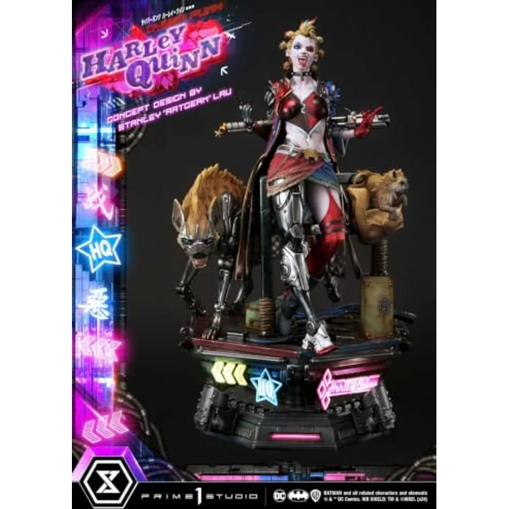 Prime 1 Studio Batman Ultimate Premium Masterline Series Statue Cyberpunk Harley Quinn, 60 cm mit LED-Beleuchtung und zwei austauschbaren Kopfteilen – Bild 1