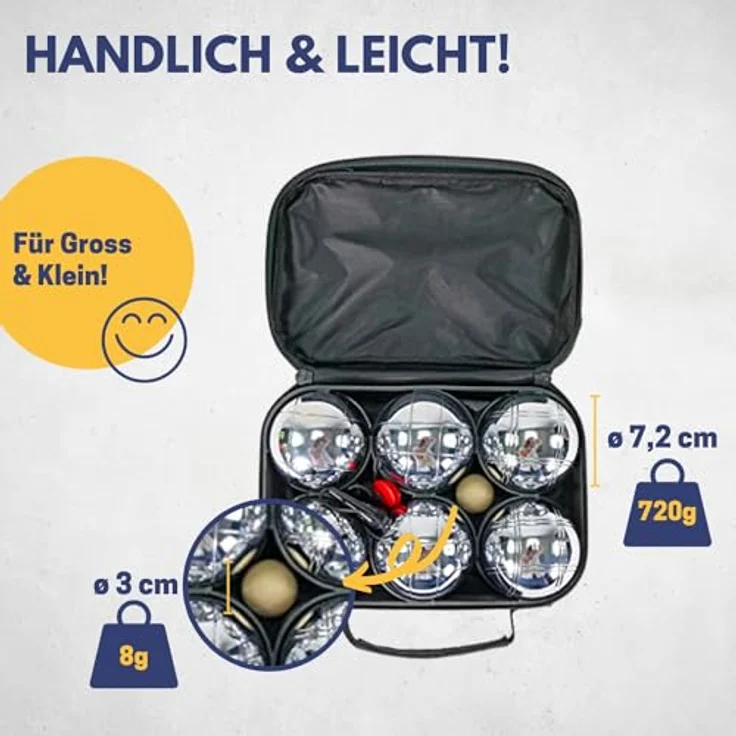 BEST Sporting - Boules Set 6 Metallkugeln – Bild 5