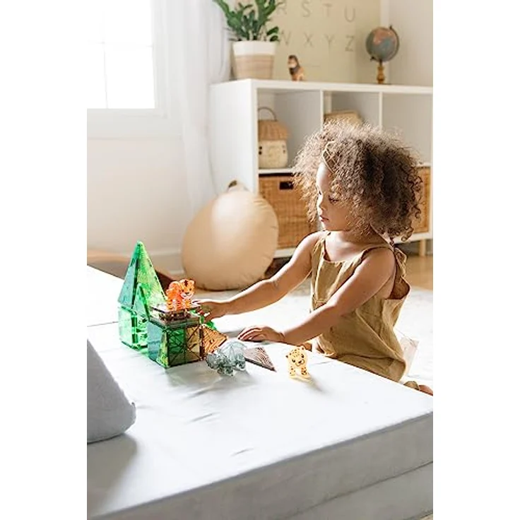 Magna-Tiles Jungle Animals 25-teiliges Set - magnetischen 3D-Bausteinen in klaren Farben, fördert spielerisches Lernen – Bild 3