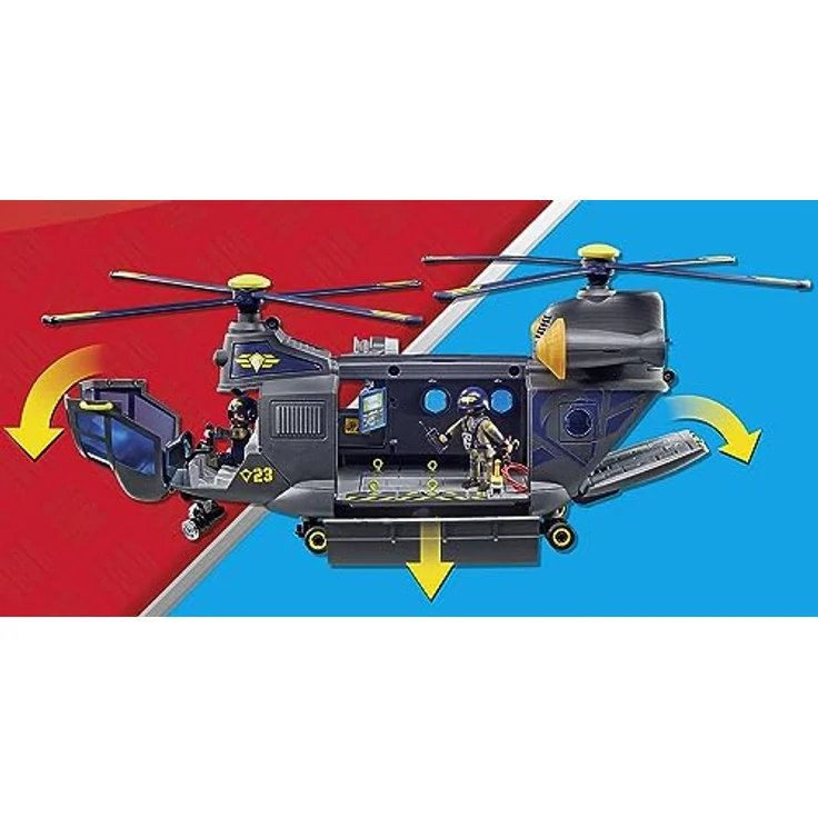 Playmobil® SWAT-Rettungshelikopter (71149), My Action Heroes Konstruktions-Spielset, (117 St), Made in Europe, mit Licht und Sound – Bild 5
