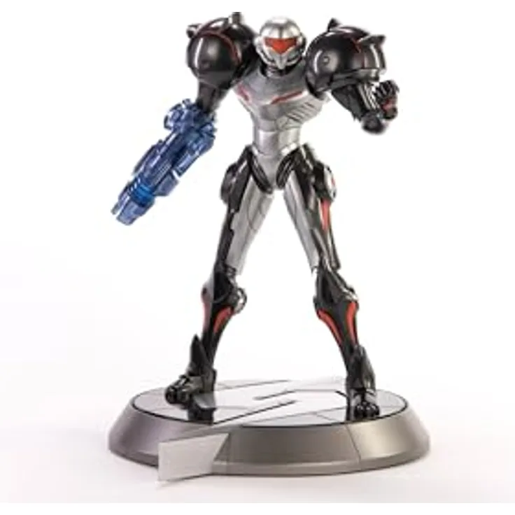 First4Figures Metroid Prime, PVC-Sammelfigur von Samus im Phazon Suit mit Screw Attack Basis, Standard Edition