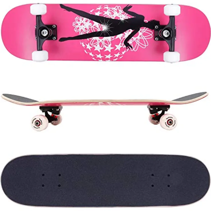 FunTomia Skateboard mit ABEC-9 Kugellager Rollenhärte 100A und 100% 7-lagigem kanadisches Ahornholz (Dancing Queen)