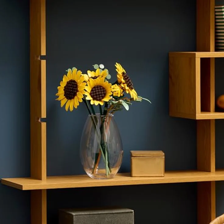 LEGO Botanicals Sonnenblumenstrauß 11502, Kunstblumen Set mit beweglichen Blütenblättern & Eukalyptuszweigen für Dekoration im Wohnbereich, DIY Geschenkidee für Erwachsene – Bild 3