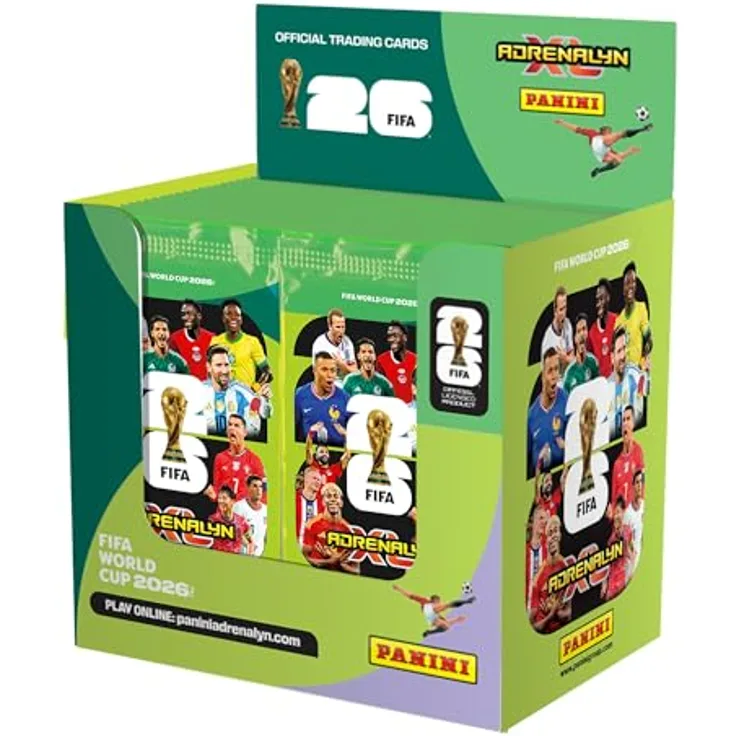 Panini 2026 FIFA World Cup Adrenalyn XL Display, Sammelkarten Box mit 50 Booster Packs