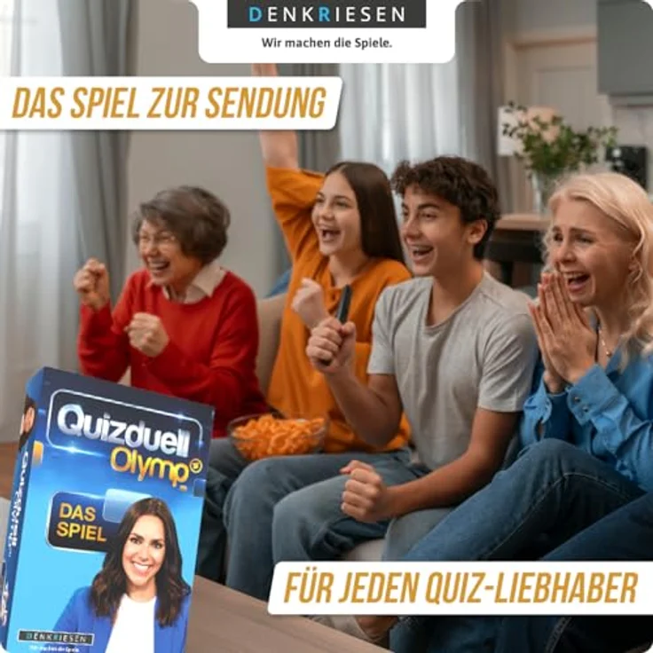 Denkriesen Quizduell Olymp, Brettspiel für 4-12 Spieler mit 1200 Fragen aus 8 Kategorien, Deutsch – Bild 2