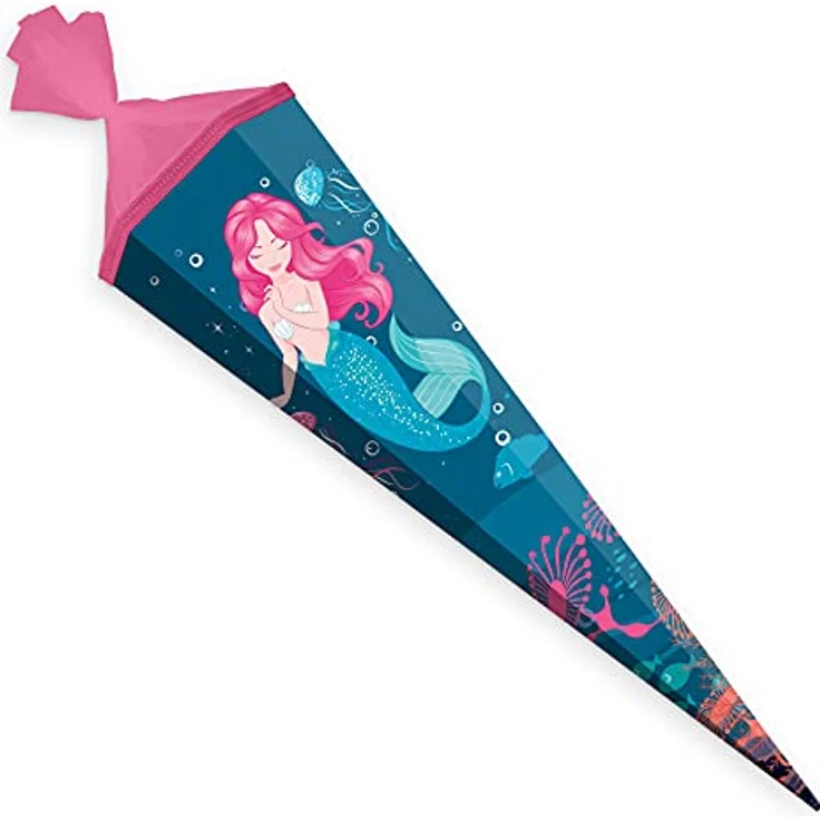 itenga Schultüte 85cm groß Meerjungfrau 6eckig Einschulung Schulanfang - Zuckertüte für Mädchen – Bild 2