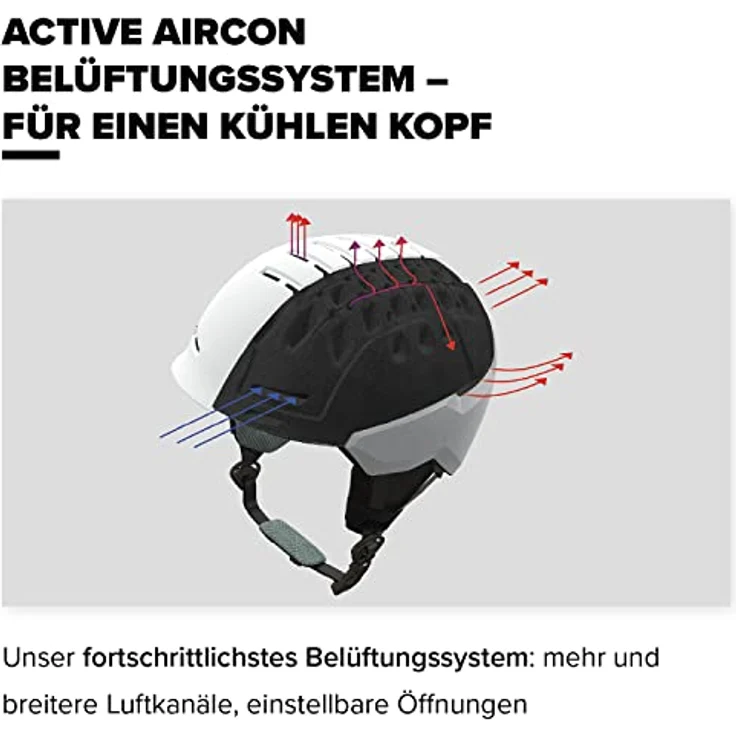 ATOMIC SAVOR VISOR JR Skihelm mit Visier - Weiß - Größe XS - Für Kinder & Jugendliche - Max. Stoßdämpfung - Active Aircon Belüftung - Brille mit High End-Verspiegelung, 48-52 cm – Bild 4