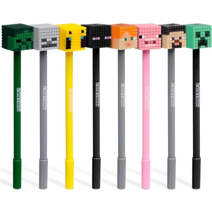 PUCKATOR Minecraft Set 8 Topper Fine Point Stifte, Präzise Filzstifte mit Minecraft-Symbolen für kreatives Schreiben und Zeichnen – Bild 5