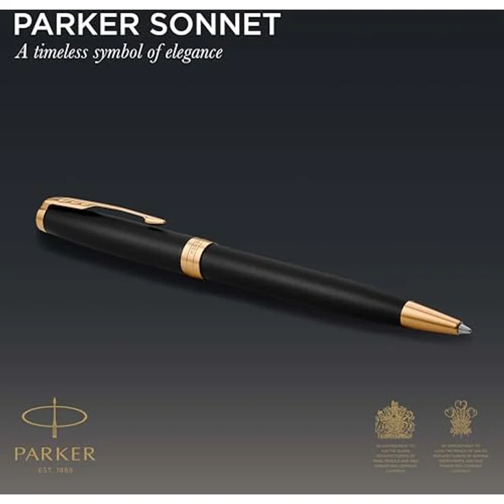 Parker Pen Sonnet, Eleganter Schreibstift in Schwarz mit zeitlosem Design und hoher Qualität – Bild 2