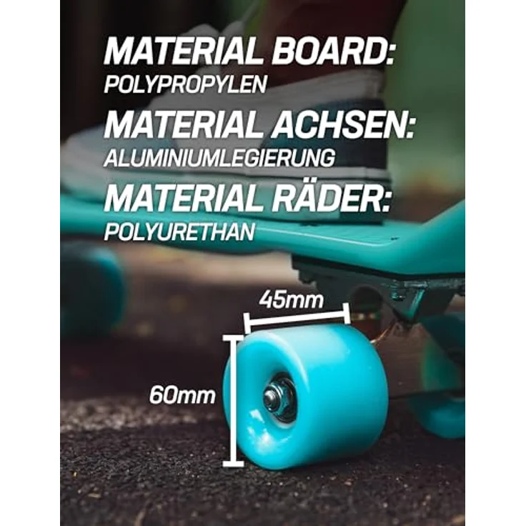 MUWO Cruiser Penny Board Mini Skateboard im Retro-Stil mit PU-Rädern, 55 cm Länge für Anfänger und Profis (gelb) – Bild 4
