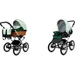 Babylux BabyLux ALU 2in1 Kinderwagen für Kleinkinder – Kinderwagen für Neugeborene und Kleinkinder – 59x105x125cm – Max. 15kg – Green Daisy Silver Frame, Multifunktional und elegant gestaltet