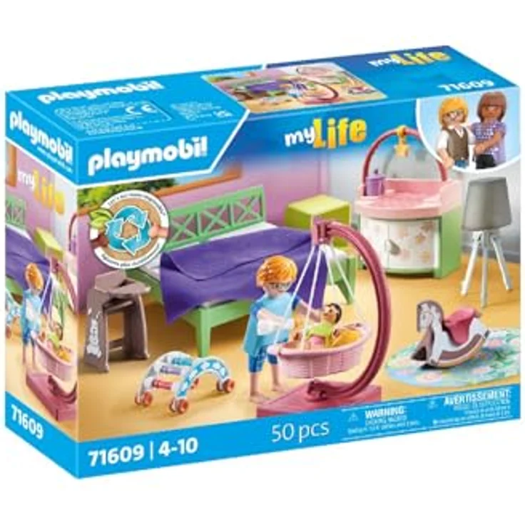 Playmobil® Konstruktions-Spielset Schlafzimmer mit Babyspielecke (71609), myLife, (50 St), Made in Europe – Bild 2