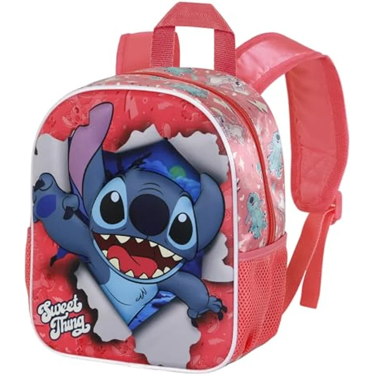Disney Lilo und Stitch Thing-Kleiner 3D Rucksack, Rosa, 26 x 31 cm, Kapazität 8,5 L, Vorschulrucksack mit 3D-Frontrelief – Bild 1