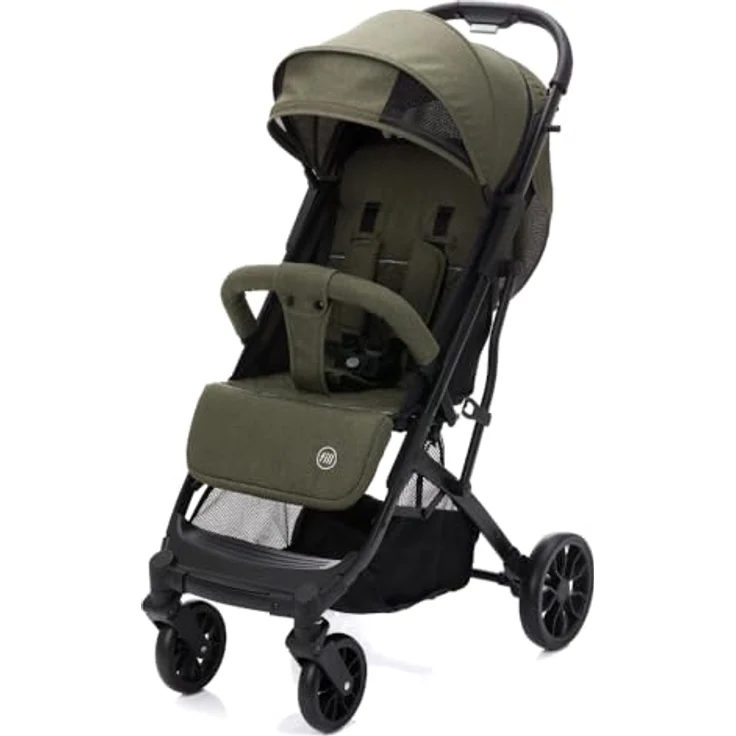 Fillikid Kinder-Buggy Styler Elite, oliv melange - Kompakter Sportwagen mit ausziehbarem Trolleygriff und großem Korb – Bild 1